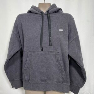 FIGS Charcoal Gray Heather Fleece Hoodie Women's LARGE